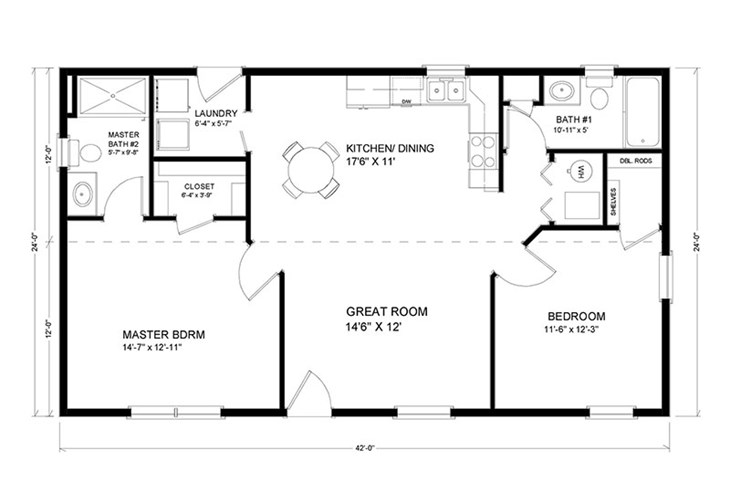  1 000  to 1 500 sq  ft  Ranch  Floor Plans  Advanced 